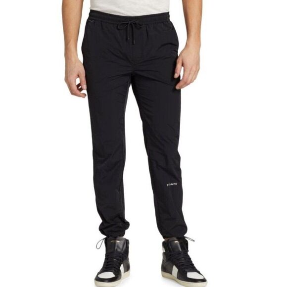 Stampd Mens XL Black Cardiff Nylon Joggers - Picture 1 of 15